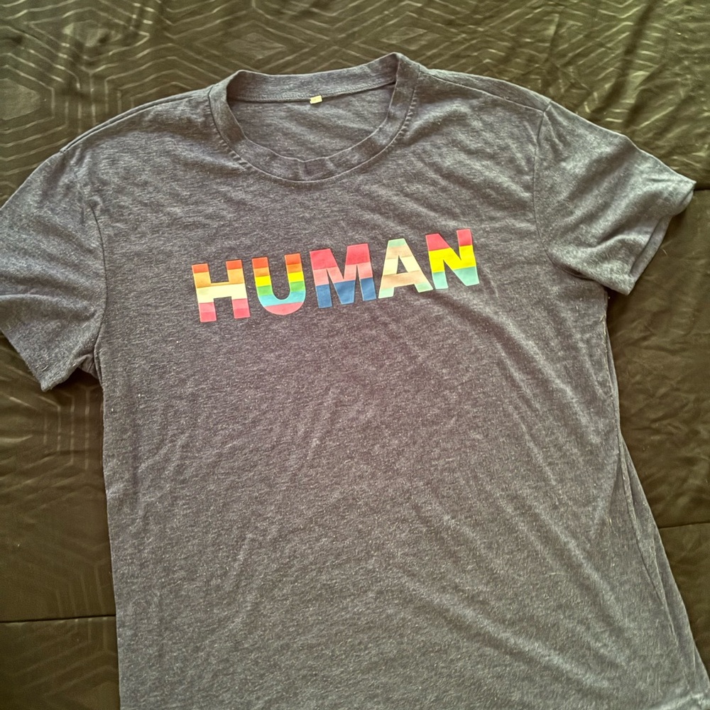 Gray Human Graphic T-Shirt